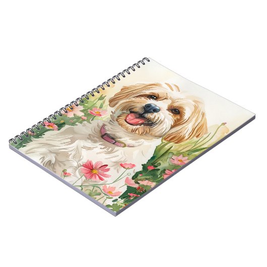 Havanese Journal - Watercolor Dog Notebook Notizblock (Linke Seite)