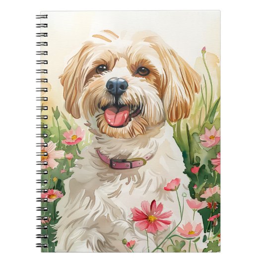 Havanese Journal - Watercolor Dog Notebook Notizblock (Vorderseite)