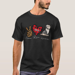 Havanese Kariert Peace Liebe Niedlich Dog T-Shirt