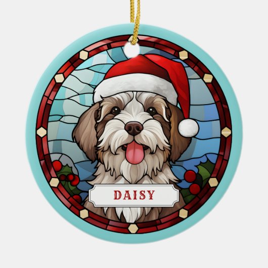 Havanese Keramik Circle Ornament (Vorne)