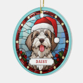 Havanese Keramik Circle Ornament (Links)