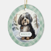 Havanese Keramik Circle Ornament (Links)