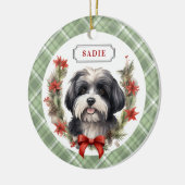 Havanese Keramik Circle Ornament (Links)