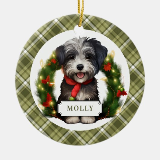 Havanese Keramik Circle Ornament (Vorne)
