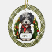 Havanese Keramik Circle Ornament (Links)