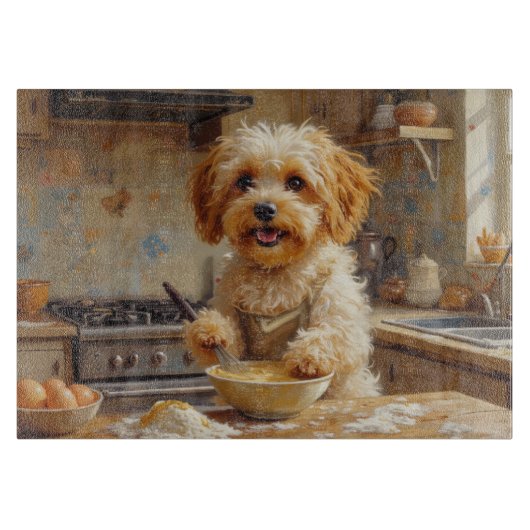 Havanese Kochen in der Küche Schneidebrett (Vorderseite)