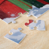 Havanese läuft in Schnee mit Weihnachtshut Puzzle (Seite)