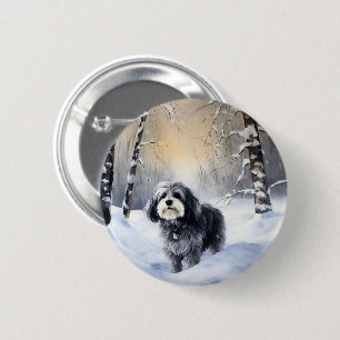 Havanese Let It Snow Weihnachten Button