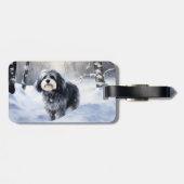 Havanese Let It Snow Weihnachten Gepäckanhänger (Rückseite horizontal)