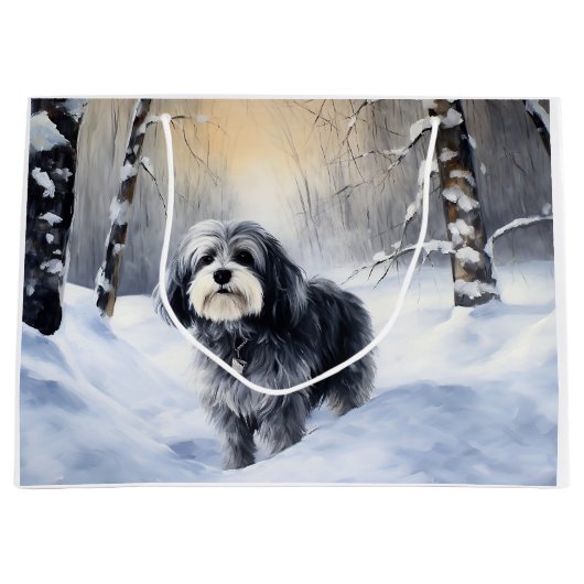Havanese Let It Snow Weihnachten Große Geschenktüte (Vorderseite)