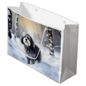 Havanese Let It Snow Weihnachten Große Geschenktüte (Vorderseite Schrägansicht)
