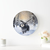 Havanese Let It Snow Weihnachten Große Wanduhr (Zuhause)