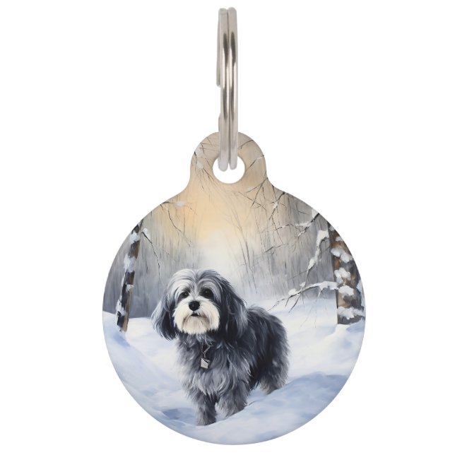 Havanese Let It Snow Weihnachten Haustiermarke (Vorderseite)