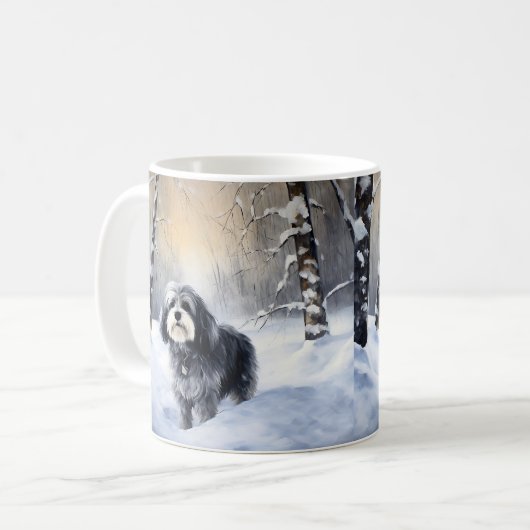Havanese Let It Snow Weihnachten Kaffeetasse (Vorderseite Links)