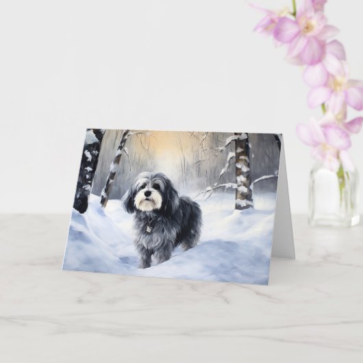 Havanese Let It Snow Weihnachten Karte (Orchidee)
