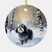 Havanese Let It Snow Weihnachten Keramik Ornament (Vorne)