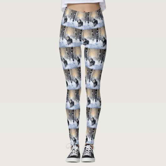 Havanese Let It Snow Weihnachten Leggings (Vorderseite)
