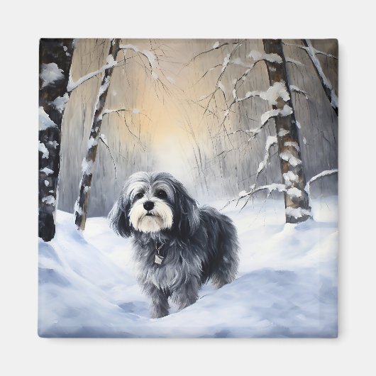 Havanese Let It Snow Weihnachten Magnet (Vorne)