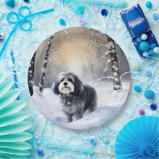 Havanese Let It Snow Weihnachten Pappteller (Party)
