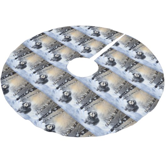 Havanese Let It Snow Weihnachten Polyester Weihnachtsbaumdecke (Schrägansicht)