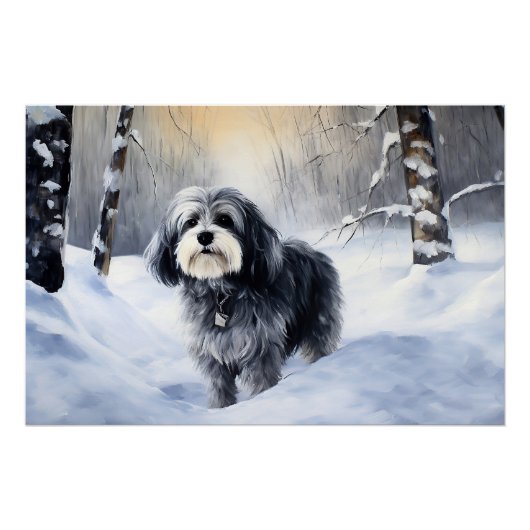 Havanese Let It Snow Weihnachten Poster (Vorderseite)