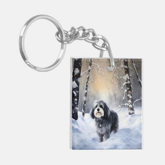 Havanese Let It Snow Weihnachten Schlüsselanhänger (Vorderseite links)