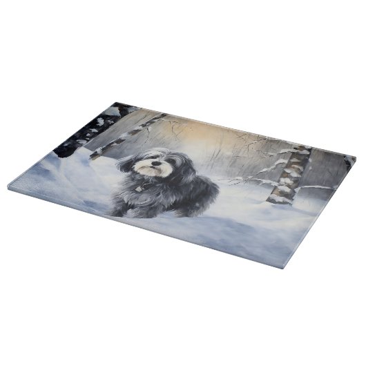Havanese Let It Snow Weihnachten Schneidebrett (Ecke)