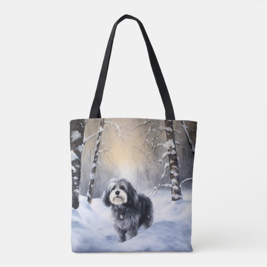 Havanese Let It Snow Weihnachten Tasche (Rückseite)