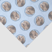 Havanese Malerei Silber Niedlich Original Haustier Seidenpapier (Ausschnitt)