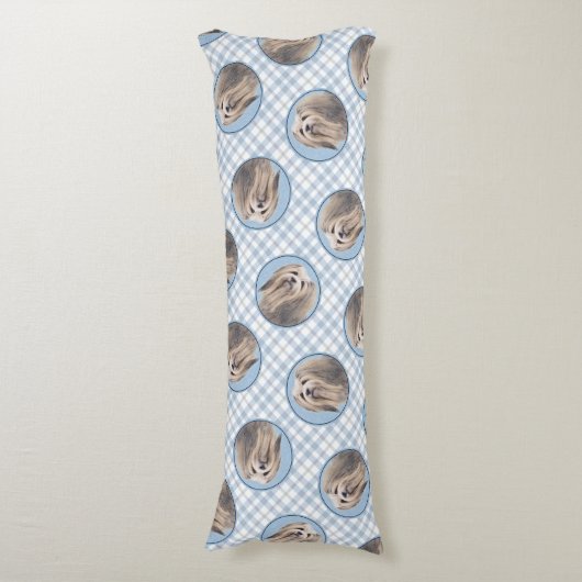 Havanese Malerei Silber Niedlich Original Haustier Seitenschläferkissen (Vorderseite Vertikal)