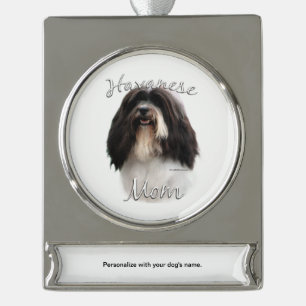 Havanese Mama 2 Banner-Ornament Silber