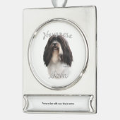 Havanese Mama 2 Banner-Ornament Silber (Links)