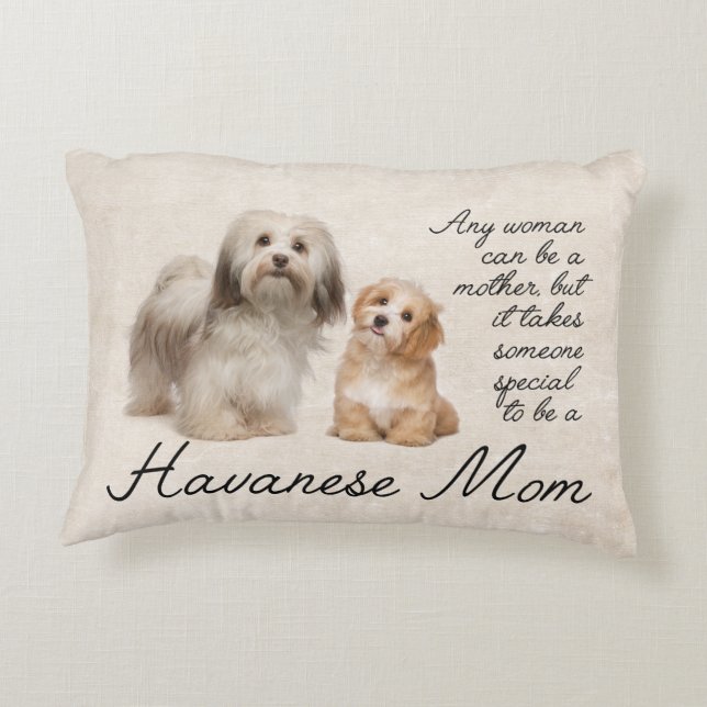 Havanese Mama-Akzent-Kissen Zierkissen (Rückseite)