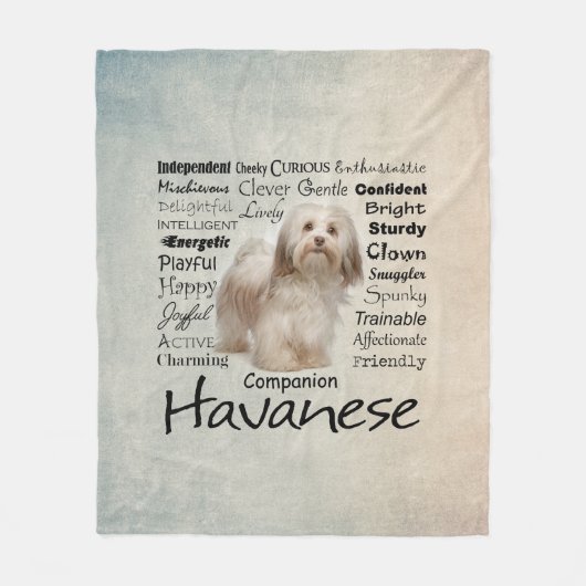 Havanese Merkmal-Fleece-Decke Fleecedecke (Vorderseite)