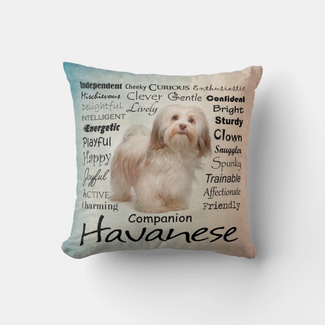 Havanese Merkmal-Kissen Kissen (Vorderseite)