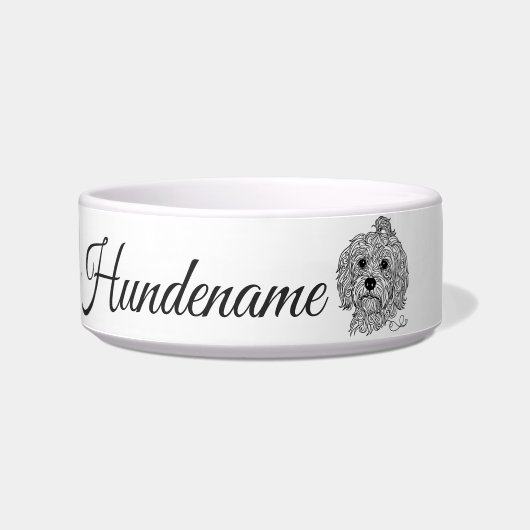 Havanese Minimalist Line Art personalized bowl Napf (Vorderseite)