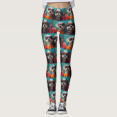 Havanese mit Herz-Rose Valentinstag Leggings (Vorderseite)