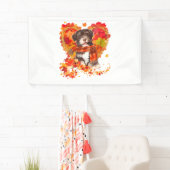 Havanese mit Herzstück aus Herbstblättern Banner (Insitu)