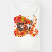 Havanese mit Herzstück aus Herbstblättern Banner (Vertikal)