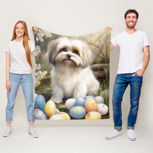 Havanese mit Ostereiern Fleecedecke (Beispiel)