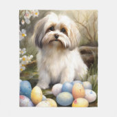 Havanese mit Ostereiern Fleecedecke (Vorderseite)