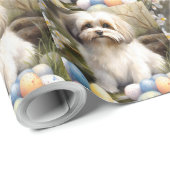 Havanese mit Ostereiern Geschenkpapier (Rolleneckpunkt)