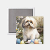 Havanese mit Ostereiern Magnet (Vorderseite/Rückseite)