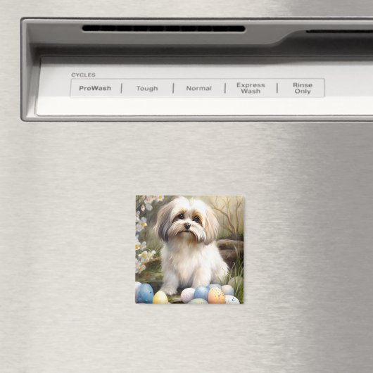 Havanese mit Ostereiern Magnet (In Situ (Geschirrspüler))