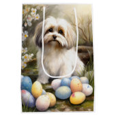 Havanese mit Ostereiern Mittlere Geschenktüte (Rückseite)