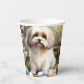 Havanese mit Ostereiern Pappbecher (Vorderseite)