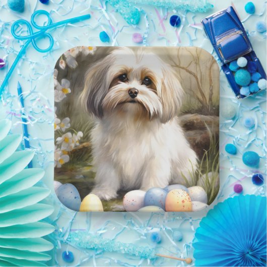 Havanese mit Ostereiern Pappteller (Party)