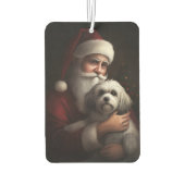 Havanese mit Weihnachtsmann Weihnachten Autolufterfrischer (Rückseite)