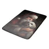 Havanese mit Weihnachtsmann Weihnachten Badematte (Schrägansicht)
