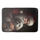 Havanese mit Weihnachtsmann Weihnachten Badematte (Vorderseite)